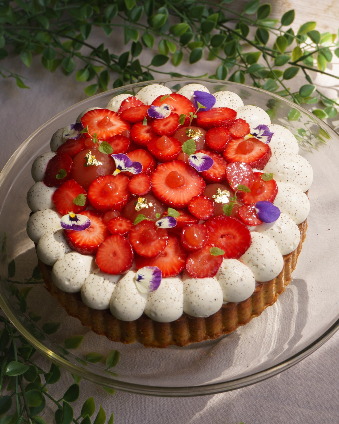Tarte Fraises /Vanille /Amandes