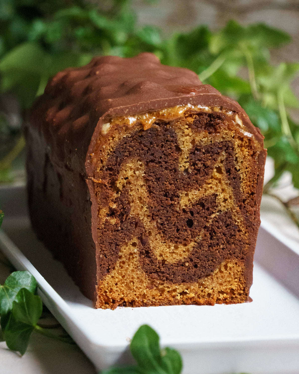 Cake marbré chocolat / noisette