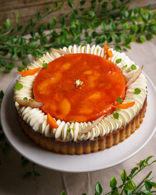 Tarte Abricot/Nectarine et pointe d’Hibiscus